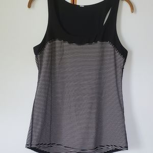 Lululemon Run First Base Tank Rulu Stripe Black 8